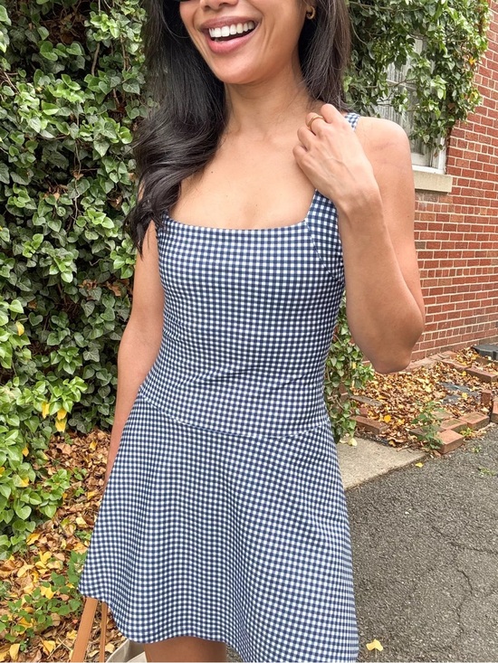 Abercrombie & Fitch Dresses & Skirts - NEW YPB SculptLUX Gingham Square Neck Drop Waist Active Dress Size Large